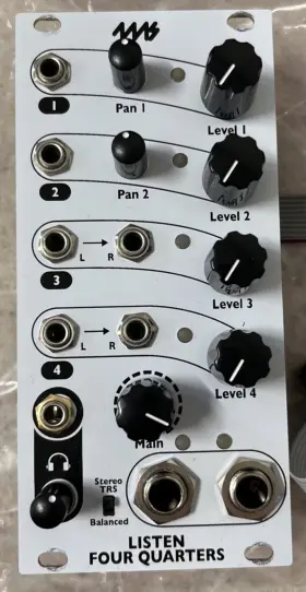 4ms 768563719066 L4q Listen 4 Quarters Mixer Eurorack Synth Module White