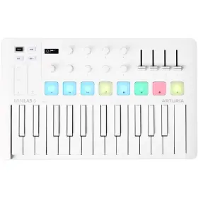 231505 Arturia Minilab 3 Compact Midi Keyboard And Pad Controller - Alpine White