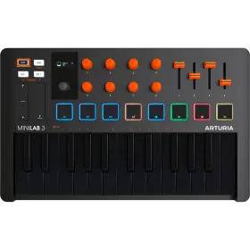 231507 Arturia Minilab 3 Orange Compact Midi Keyboard And Pad Controller