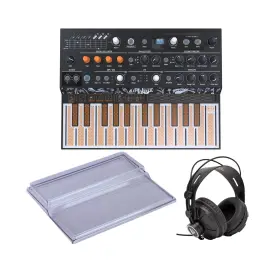 570101k1 Arturia Microfreak Hybrid Synthesizer With Decksaver Cover And Studio Headphones
