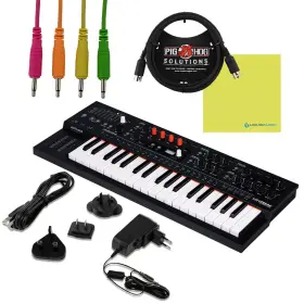 Arturia 857954008817 Minifreak 37 Key Polyphonic Hybrid Keyboard Bundle With Pig Hog 4-pack M