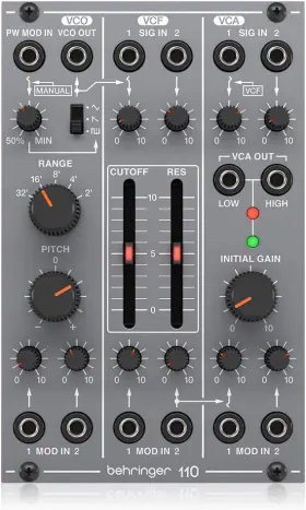 Behringer-110-vcovcfvca Behringer 110 Vco/vcf/vca Legendary Analog Module For Multicolor