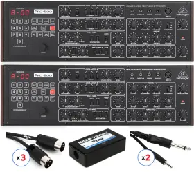 Behrpro800prbn Behringer Dual Pro-800 8-voice Polyphonic Analog Synthesizers Bundle