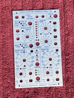 259e Buchla Faceplate Panel Part Original Berkeley California