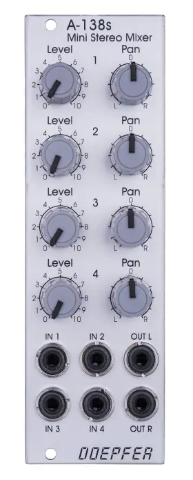 A-138s Doepfer Eurorack Miniature Stereo Mixer- Standard Color