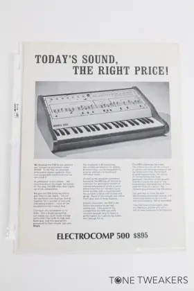Eml-500 Electrocomp Eml500 Catalog Brochure Synthesizer Keyboard Vintage Synth Dealer