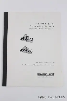 Mr61 Ensoniq Ver 2.10 Operating System Musicians Manual Addendum Vintage Dealer