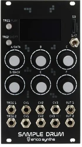 Erica Synths 751030821672 Sample Drum Recording And Playback Eurorack Module With V