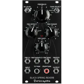 Erica Synths 751030826288 Black Spring Reverb Eurorack Module With 7 Dsp Feedback Effects 12hp