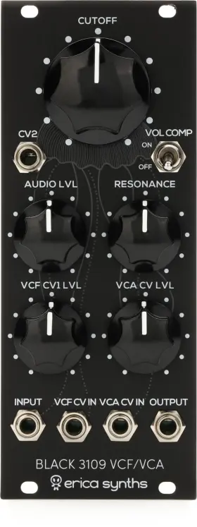 3109 Erica Synths 751030828848 Black Vcf/vca - 10hp