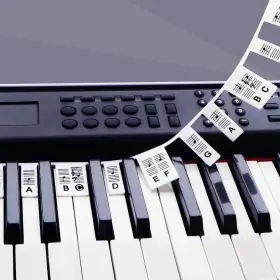 Gicunk Qt-001 61 Key Silicone Reusable Piano Keyboard Stickers For Beginners Black