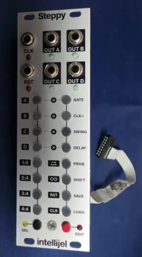 Shifty-3u Intellijel Steppy 4-track 64-step Programmable Gate Sequencer