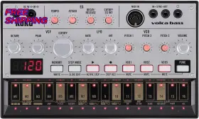 Korg 445007324354 Volca Bass Analog Synthesizer With Three Oscillators And 16 Step Sequencer New