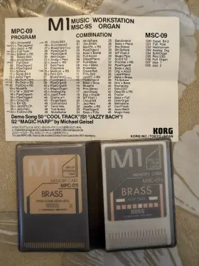 Mpc-011 Korg M-38071 M1 Pcm Data Memory Program Card Msc-011 Set Brass Tested