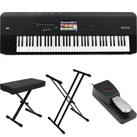 Nautilus73ess Korg Nautilus 73 73-key Synthesizer Workstation Double X Stand Folding Bench