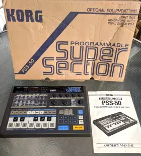 Pss-50 Korg Programmable Super Section Portable Synthesizer With Box Manual
