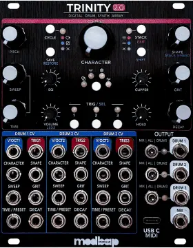 Mm-trin-02 Modbap Modular Trinity 2.0 Digital Drum Synth Array Eurorack Module
