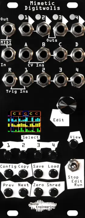 Noise Engineering Ne Md2 Black Mimetic Digitwolis 4-channel Cv Sequencer Eurorack Module