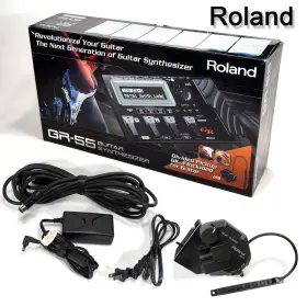 Roland Gr-55gk-bk Guitar Synthesizer With Gk-3 Pickup Gkc 13-pin Cable