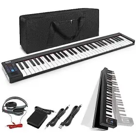 Pkbrd6100 Sound Around Pyle Foldable Bluetooth Electric 61 Key Musical Keyboard
