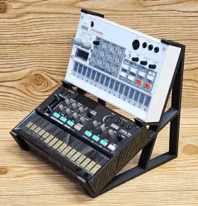 The Analog Source 643781498651 2 Tier Black Desktop Stand For Korg Volca Beats Bass Fm Keys Nubass Loop Sample