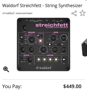 Waldorf 779177343790 Streichfett String Synthesizer Desktop Module