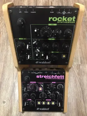 Wdfstr1 Waldorf Streichfett Rocket Desktop Synthesizers With Wood Stand