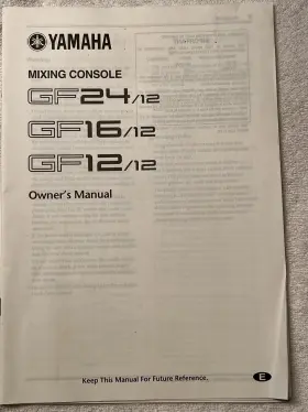 Gf24 Yamaha Gf24/12 Mixing Console Owners Manual