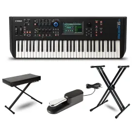 Modx6 Yamaha Stage Synthesizer With Stand Bench And Sustain Pedal