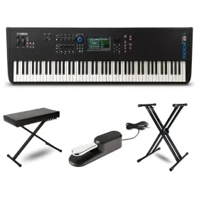 Modx8 Yamaha Stage Synthesizer With Stand Bench And Sustain Pedal
