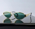 Gucci G1853S 001 Gold With Gg Logo/ Gray Lens Cat Eye Sunglasses 100% Uv New. Price: $235.00.