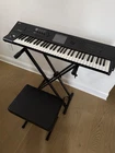 Korg M50 61-KEY Electronic Keyboard Black W/ Touchscreen, Effects, Stand & Bench Used. Price: $400.00.