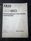 Akai AX60 Synthesizer Owner / User Manual Oem Acceptable. Price: $21.99.