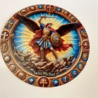 Saint Michael The Archangel Aluminum 8" Round Image, New #ALM-011-R2. Price: $15.99.