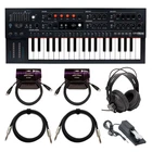 Arturia Minifreak 37-KEY Hybrid Synthesizer With Headphones, Pedal, And Cables New. Price: $699.00.