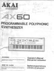 Akai AX60 Synthesizer Owners Instruction Manual Brand. Price: $22.24.
