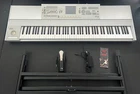 Silver Korg M3 88-KEY Keyboard Music Workstation/sampler + Stand Pedals Used. Price: $1200.00.